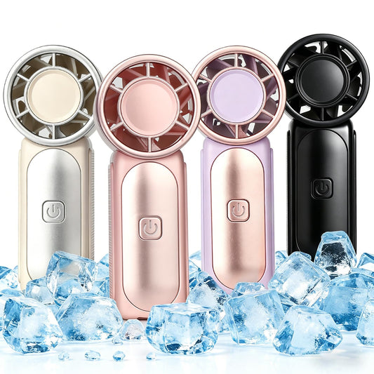 Portable Handheld Mini Fan 4 Pack, 6 Speeds Personal Fan with LED Display