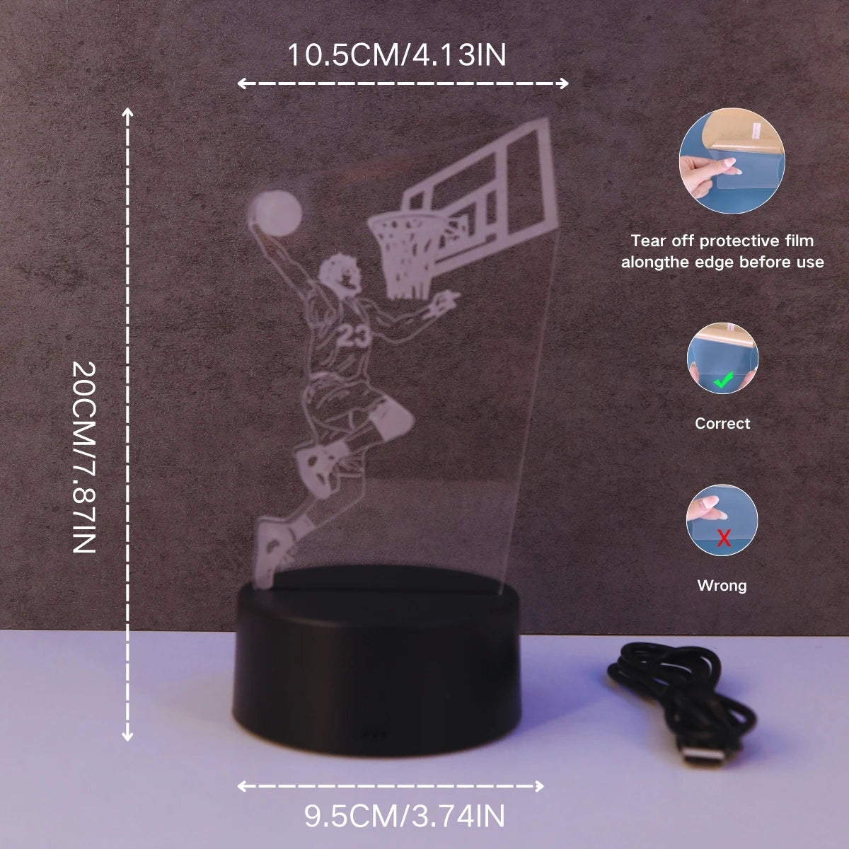 3D Basketball Master LED Night Light
