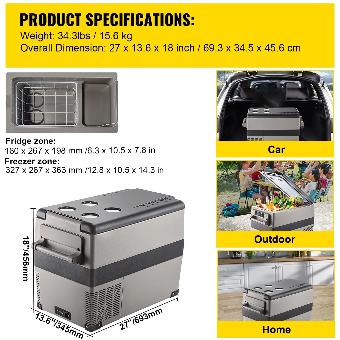 Réfrigérateur de voiture Mini-réfrigérateur Congélateur Compresseur portable Glacière