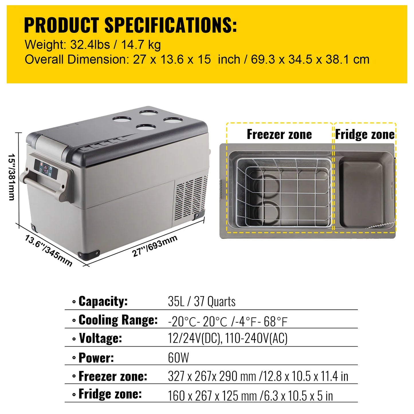 Réfrigérateur de voiture Mini-réfrigérateur Congélateur Compresseur portable Glacière