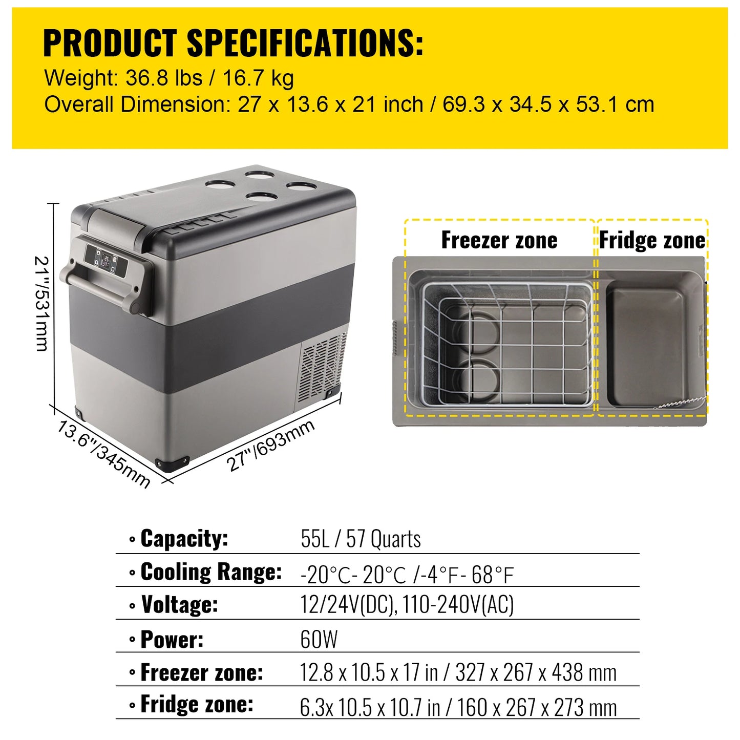 Réfrigérateur de voiture Mini-réfrigérateur Congélateur Compresseur portable Glacière